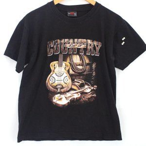 Vintage SP Clothing Shirt Womens Black Short Sleeve Country Music Logo Graphic M